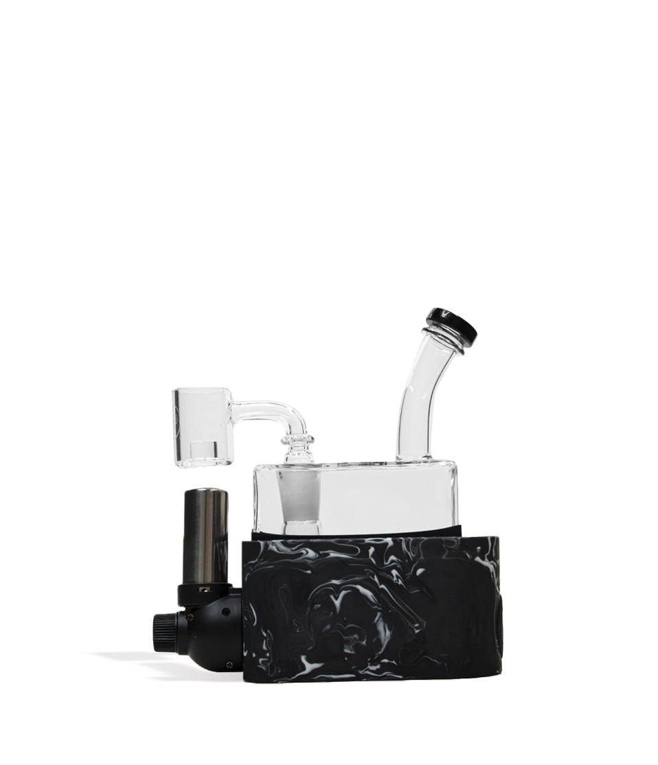 Black White Stache Rio Portable Dab Rig on white studio background