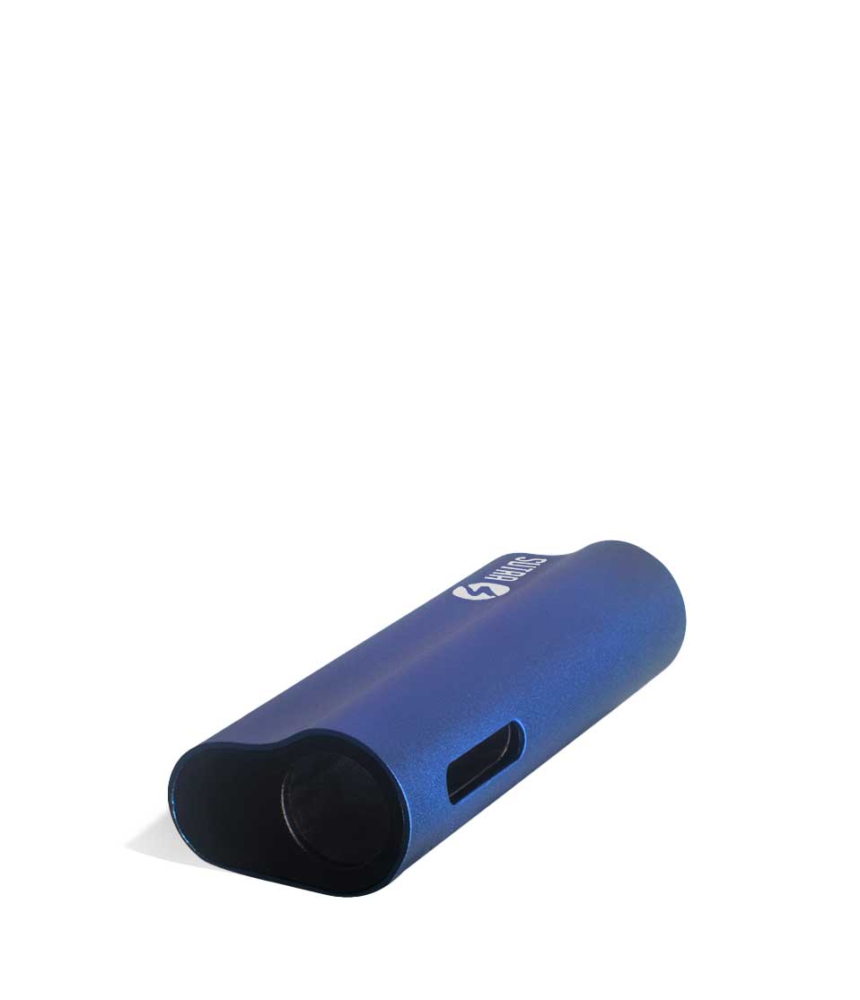 Blue top view Sutra Vape Auto Cartridge Vaporizer on white background