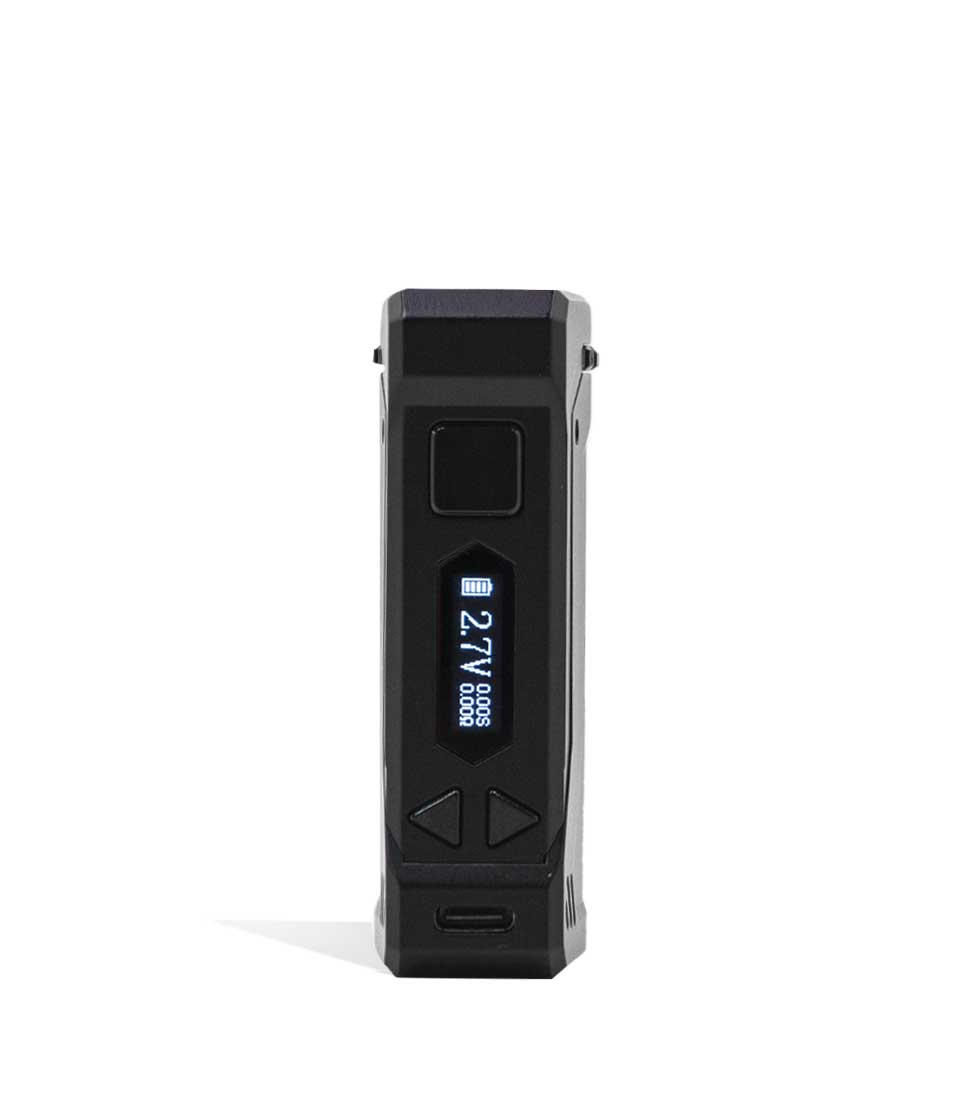 Black Face view Yocan UNI PRO 2 Adjustable Cartridge Vaporizer on white studio background