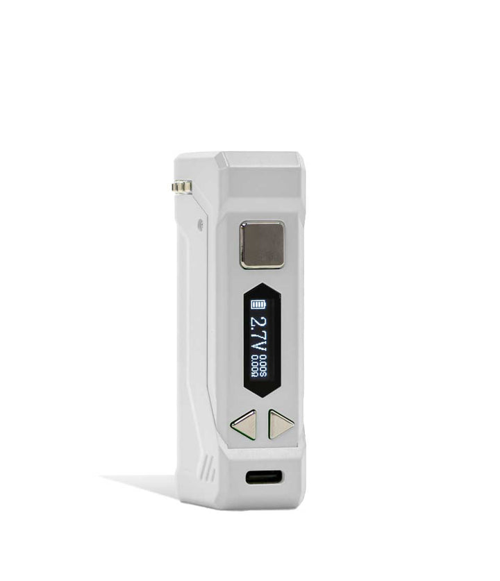 White side view Yocan UNI PRO 2 Adjustable Cartridge Vaporizer on white studio background