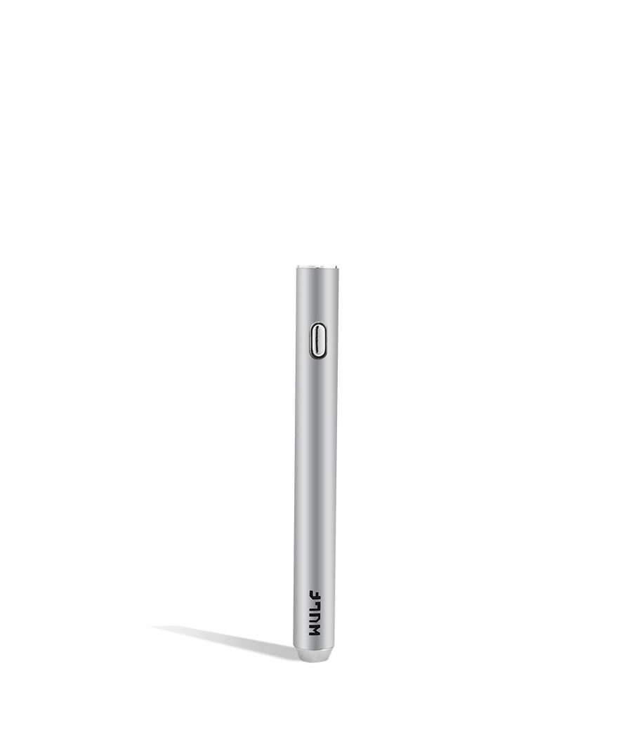 Silver front view Wulf Mods SLK Vape Pen on white studio background