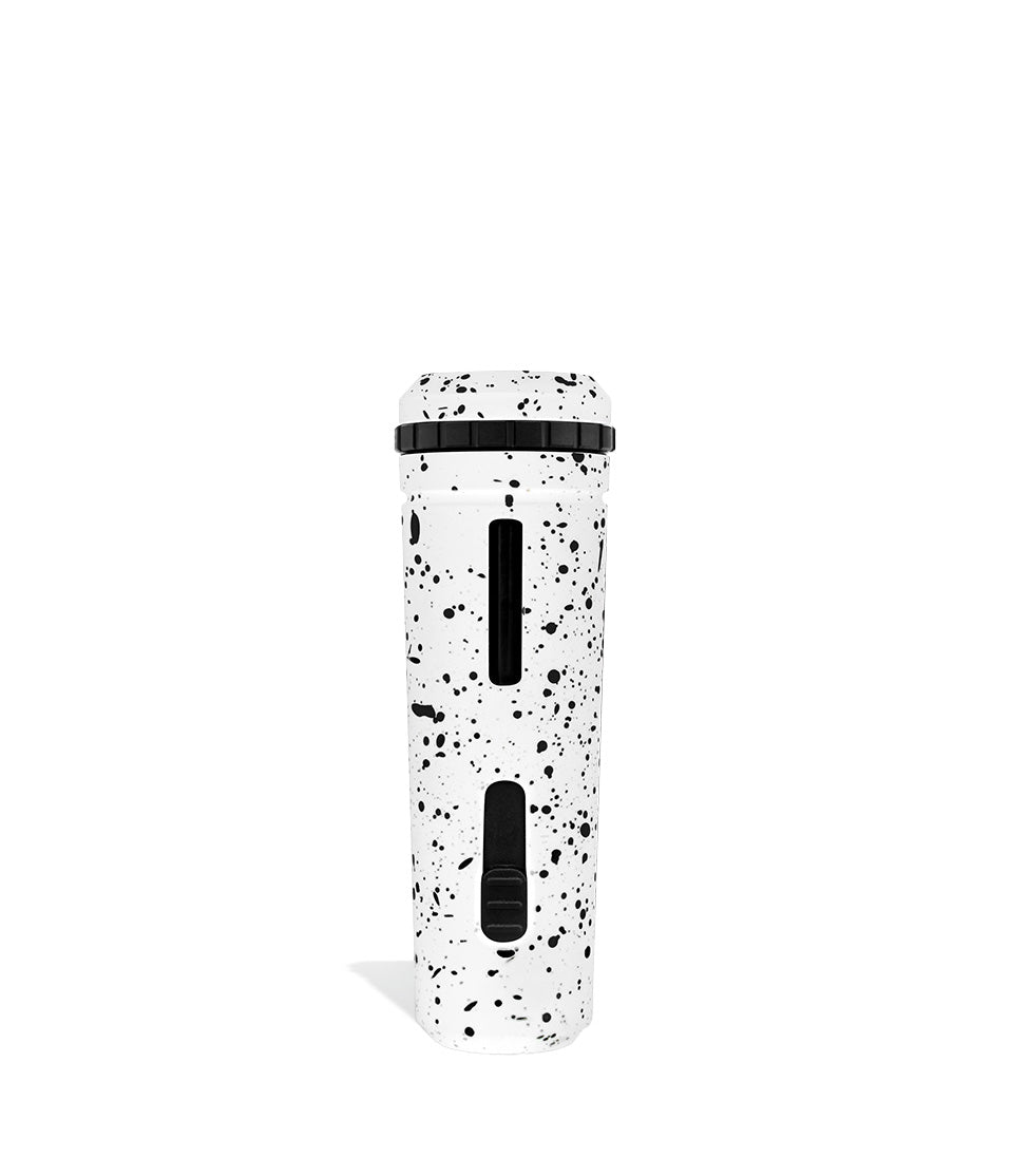 White Black Spatter back view Wulf Mods UNI Adjustable Cartridge Vaporizer on white studio background