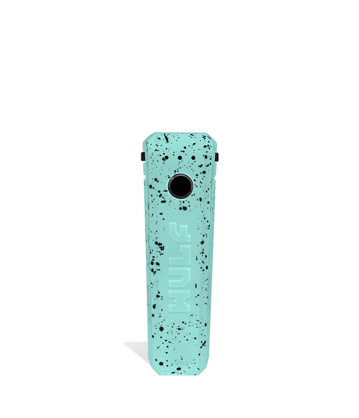 Teal Black Spatter Face Wulf Mods UNI Adjustable Cartridge Vaporizer on white studio background