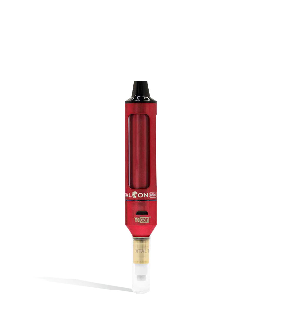 Red front view Yocan Falcon Mini Electric Nectar Collector on white studio background