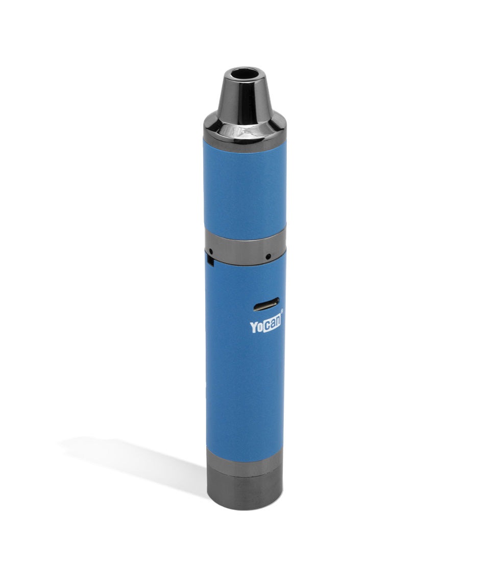 Blue angle Yocan Regen Advanced Concentrate Vaporizer on white studio background